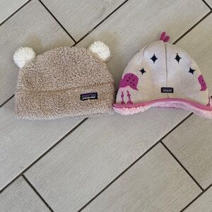 Patagonia (2) infant Fleece Hats 6-12mo